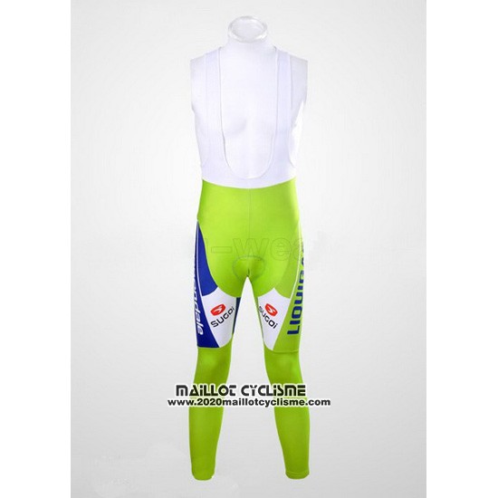 2012 Maillot Ciclismo Liquigas Cannondale Blanc et Vert Manches Longues et Cuissard